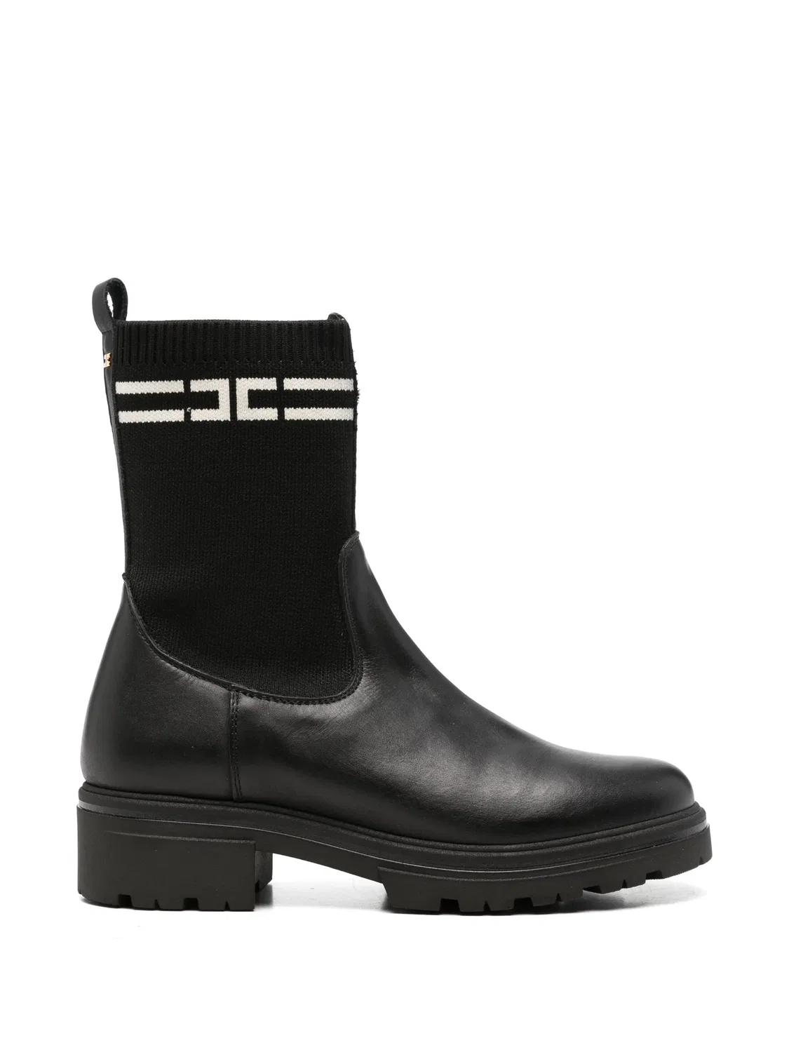 Вязаные ботильоны с логотипом Elisabetta Franchi Kids, черный