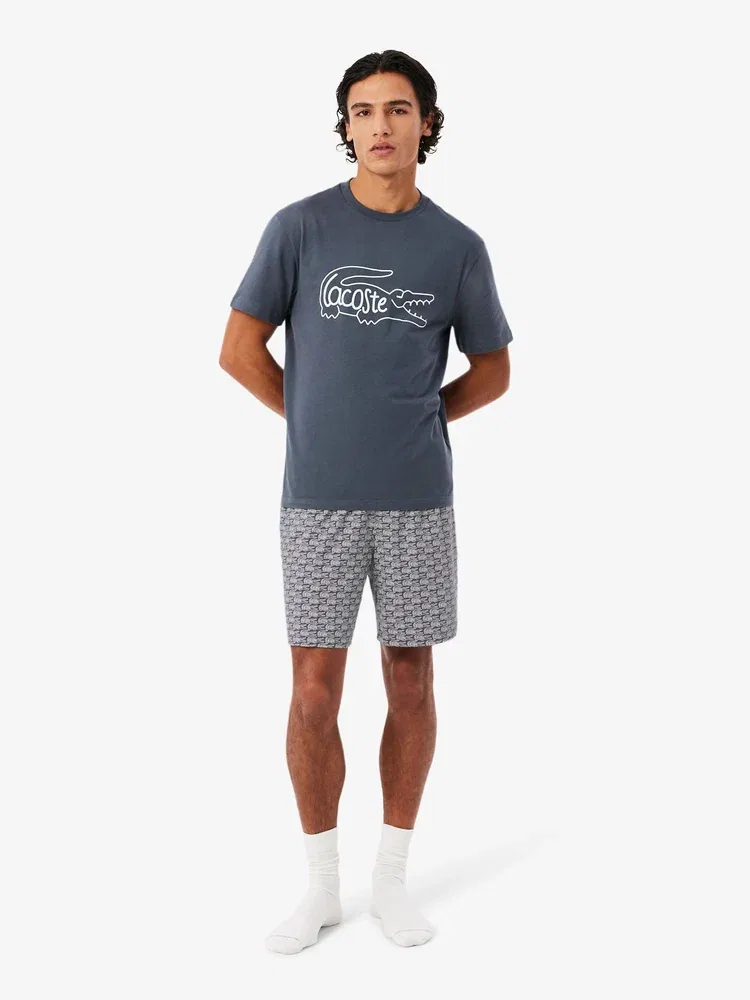 Пижамный набор LACOSTE Big Croc, Серый