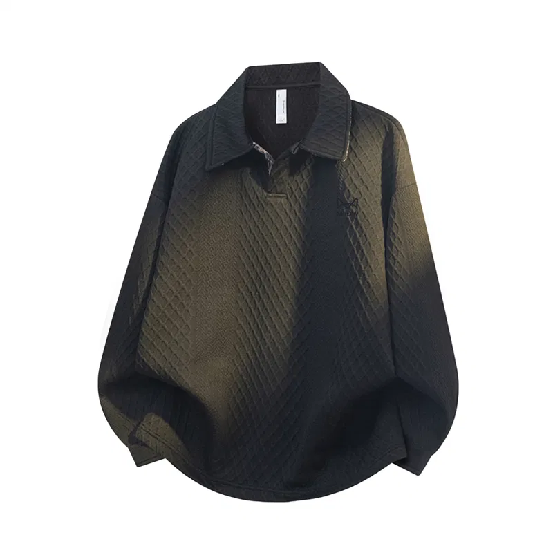 Детский комплект спортивной одежды с поло-воротником, Casual Sportswear Unisex Polo Collar Moderate, MIIOW, Black Top