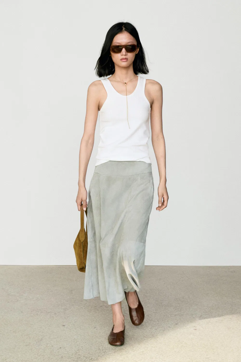 Футболка с круглым вырезом Massimo Dutti, из смесовой хлопковой ткани, белый