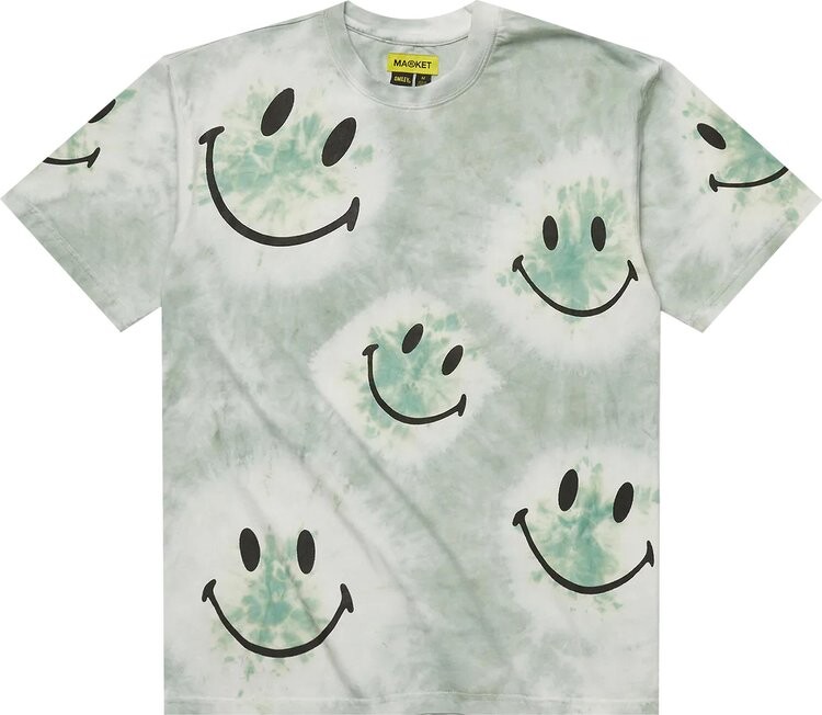 

Футболка Market Smiley Shibori Dye T-Shirt 'Green', зеленый