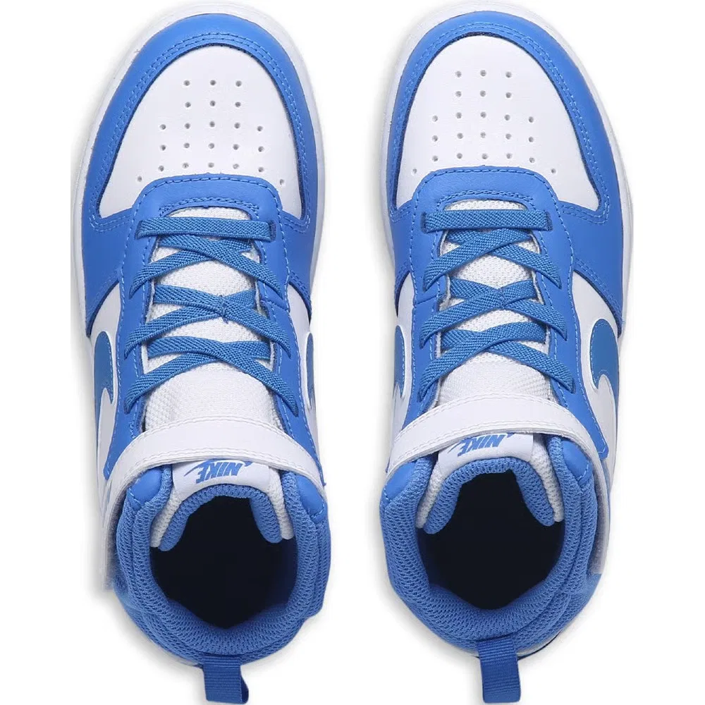 Детские высокие кроссовки Court Borough Mid 2 Nike, White/Blue — фото 4