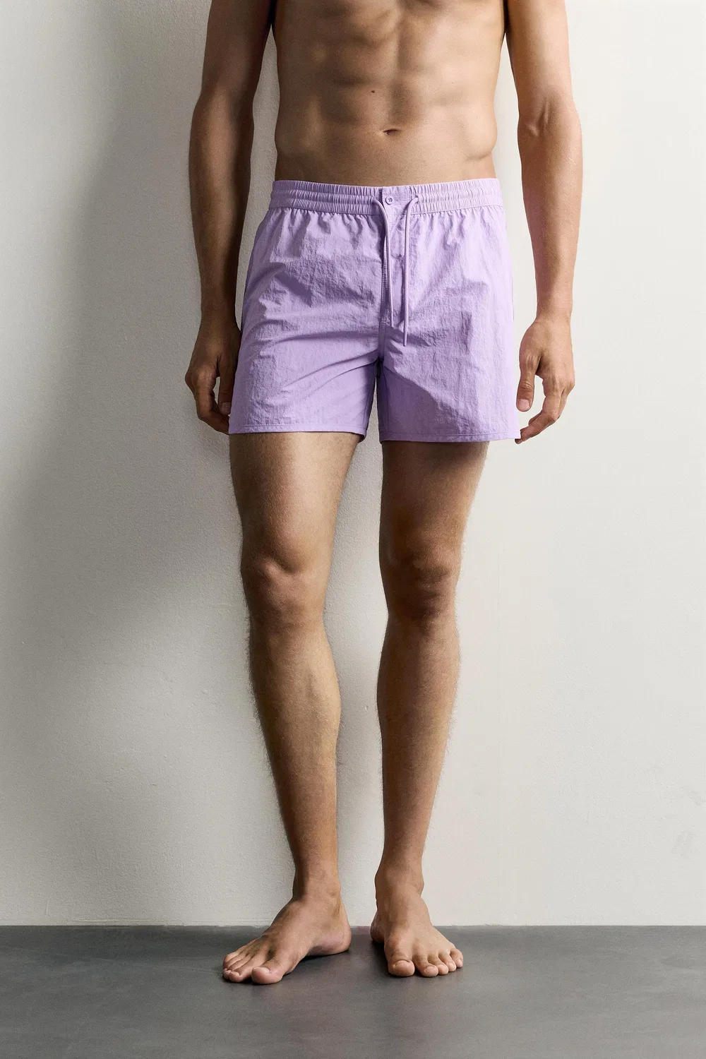 Купальник средней длины с боковыми разрезами. ZARA, Mauve — фото 3