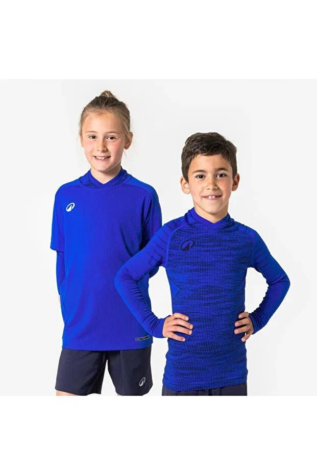 Детское термобелье для мальчиков с длинным рукавом Kipsta, Bright Indigo Blue/Space Blue Decathlon