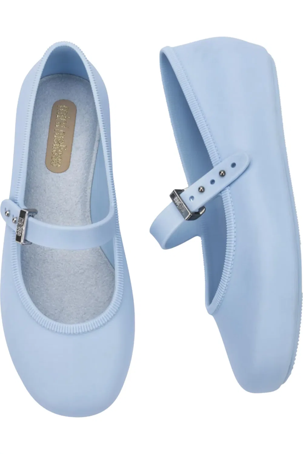 Детские балетки водонепроницаемые с фруктовым ароматом Soft Ballerina Mary Jane Flat Mini Melissa, светло-голубой — фото 3