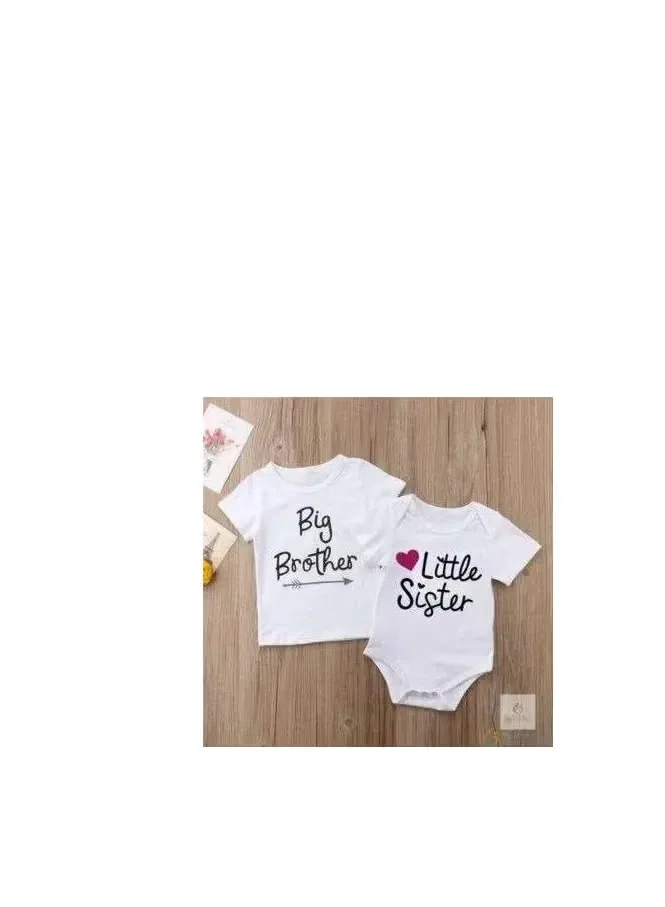 Комплект одежды для брата и сестры с принтом Matching Family Outfits, белый