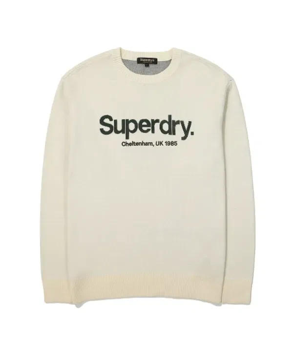 Свитер с логотипом, Superdry, айвори