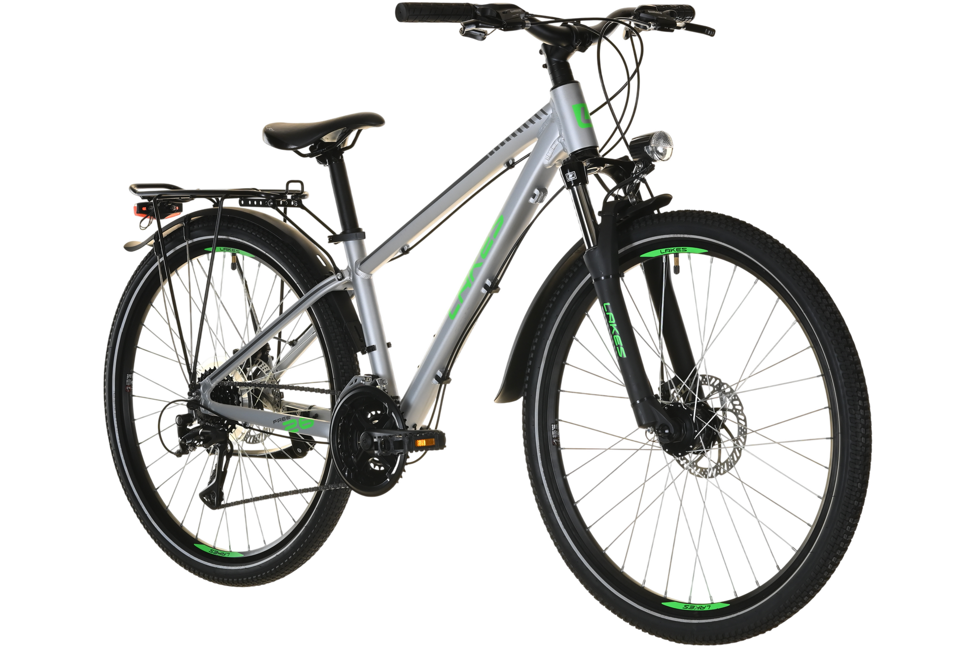Молодежный велосипед Lakes Free 26 MD - 26 дюймов - Diamant - 2024, цвет Grau|midgrey/black/neon green — фото 3