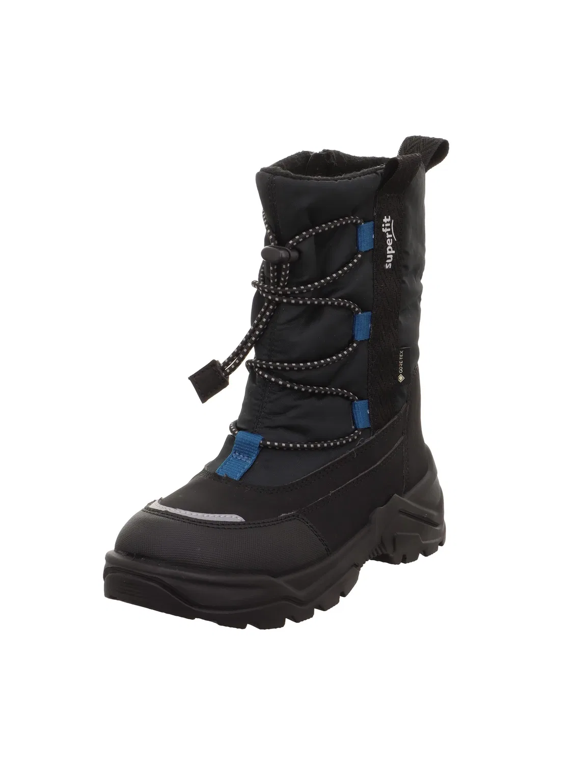 Детские снежные ботинки для мальчиков водонепроницаемые Snow Max Gore-tex Warm Padding Superfit, Black Blue