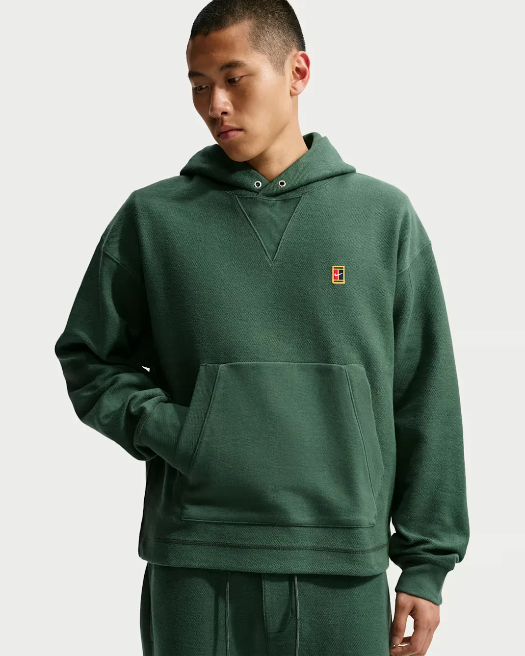 Мужская толстовка с капюшоном из французского махрового трикотажа Nike Club Rules, Fir/Sail