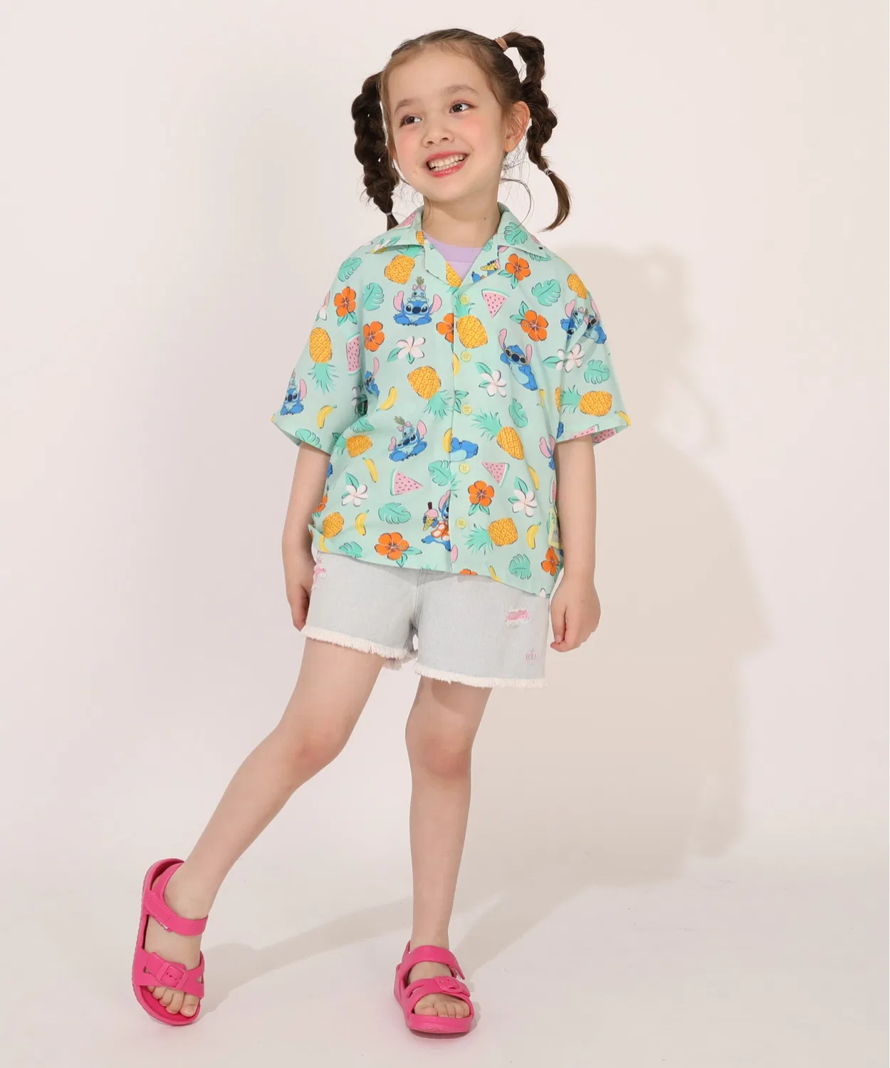 Детская рубашка-алоха с принтом Stitch Disney, модель 1745K Disney, Multi — фото 4
