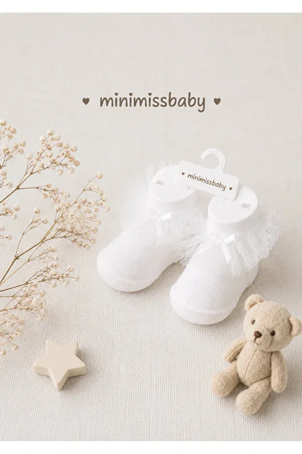 Детские носки для девочек с рюшами Minimissbaby, Yellow — фото 2