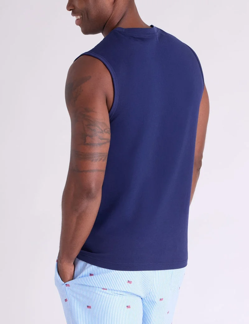 Мужская майка с открытой проймой U.S. Polo Assn. Gradient USPA Graphic Jersey, темно-синий — фото 2