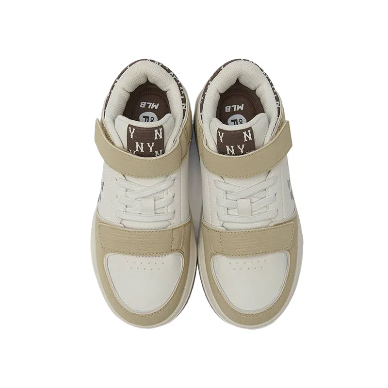Детские кроссовки для скейтбординга с принтом MLB KIDS, Beige Yellow — фото 4