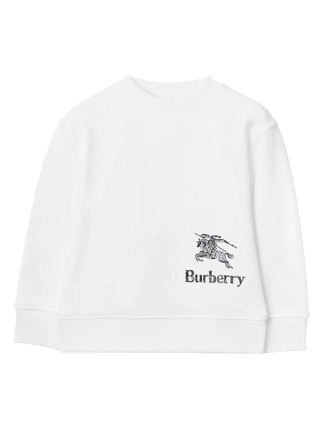 Хлопковый свитшот с вышитым логотипом Burberry, белый
