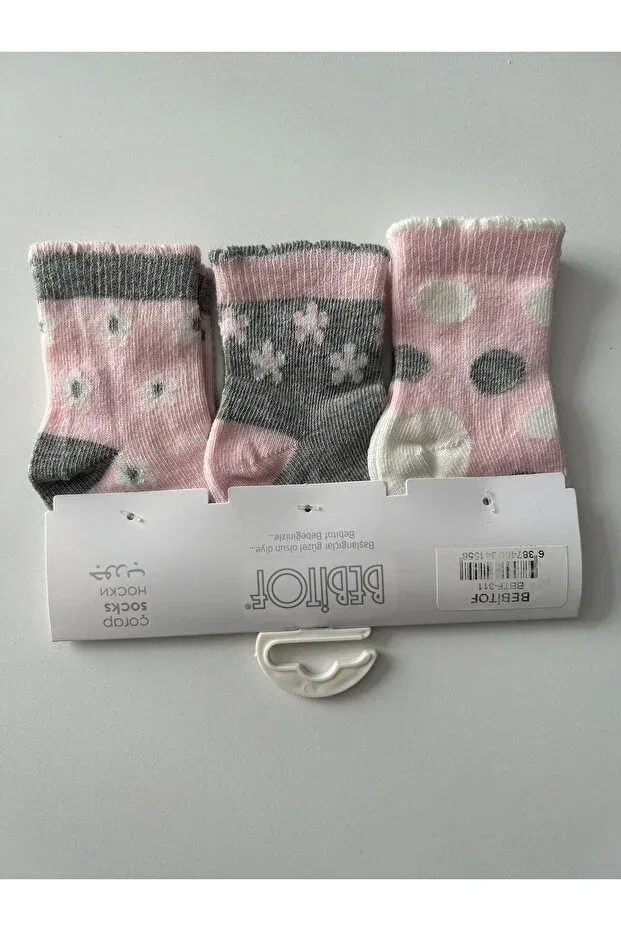 Детские носки для новорожденных девочек хлопковые Bebitof Newborn Baby Girl Socks Miniworld, Gray — фото 2