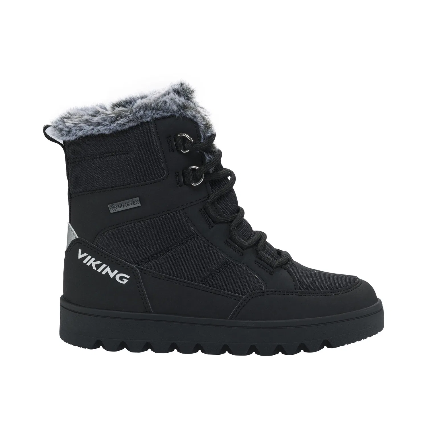 Детские снежные ботинки для мальчиков с молнией Fleek Warm Gtx Zip Viking, Black