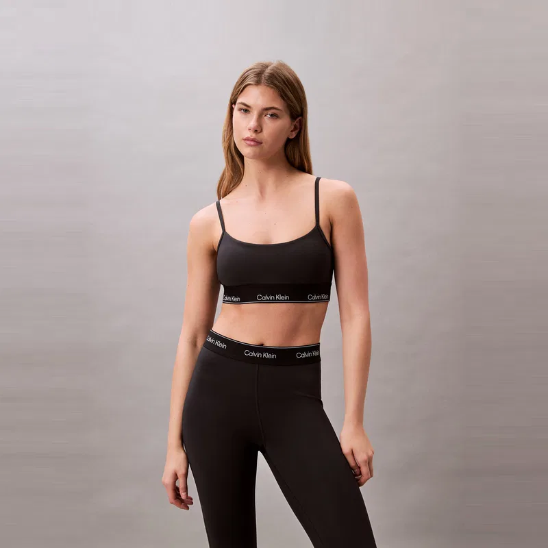 Женский спортивный бюстгальтер с логотипом Calvin Klein, Space Black — фото 3