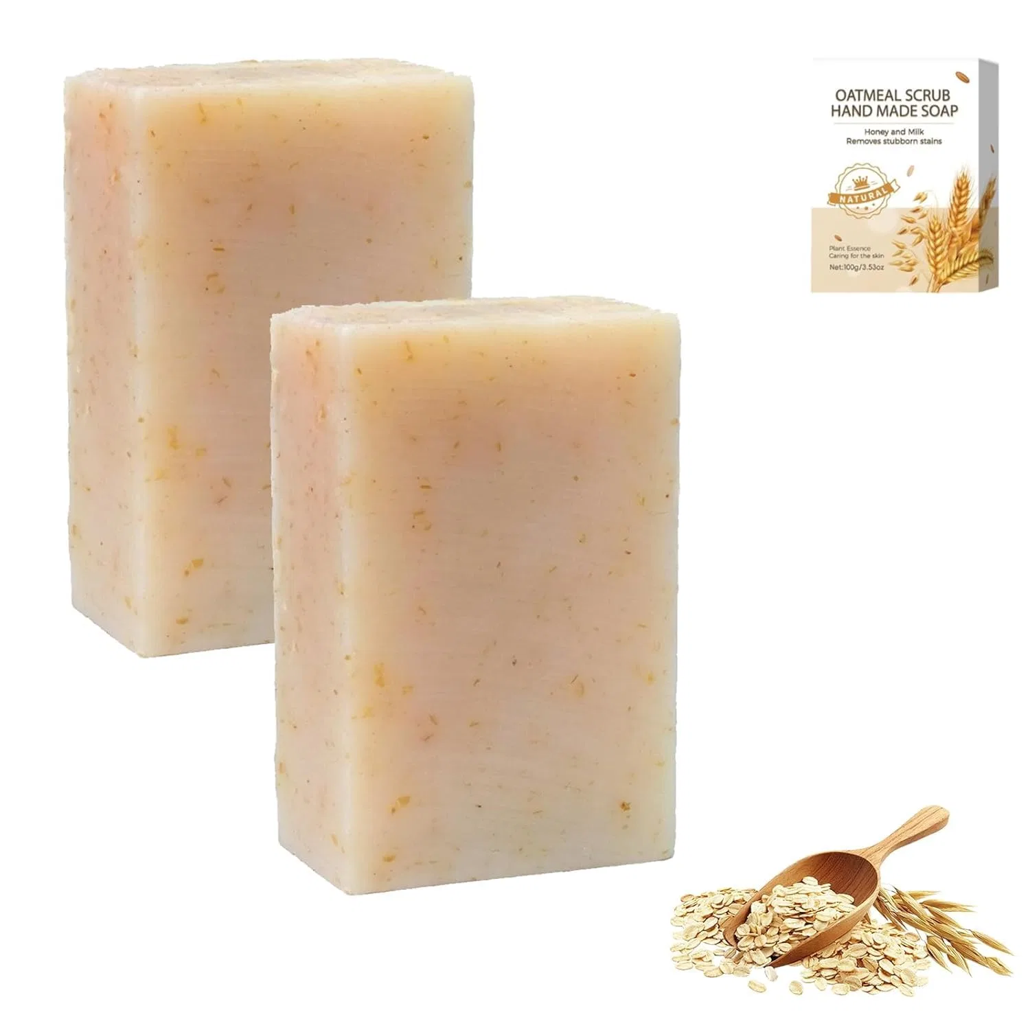 Твердое мыло с овсянкой PHFDQKG, 100г, Aloe Vera