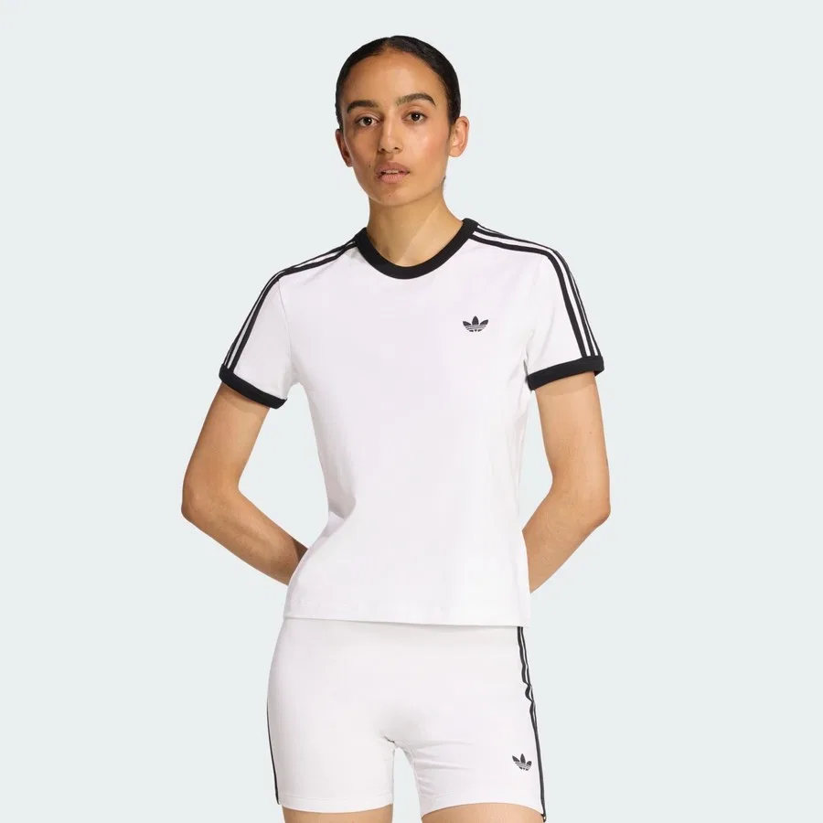 Футболка с длинным рукавом Originals KD3683 3 STRIPES SLIM TEE adidas, Бело-черный