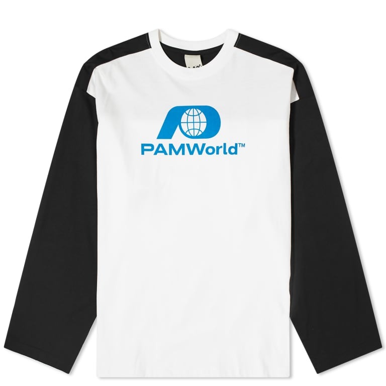 

Лонгслив P.A.M. Bi Colour Oversized, черный/белыый/синий