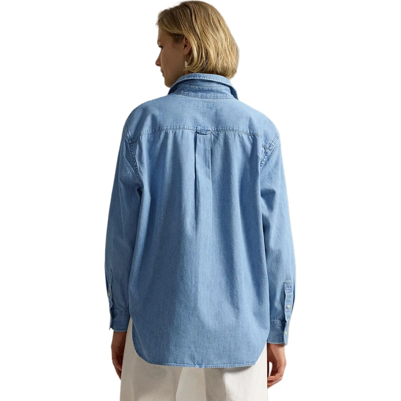 Женская рубашка из вымытого денима с отложным воротником Polo Ralph Lauren, Washed Denim — фото 4