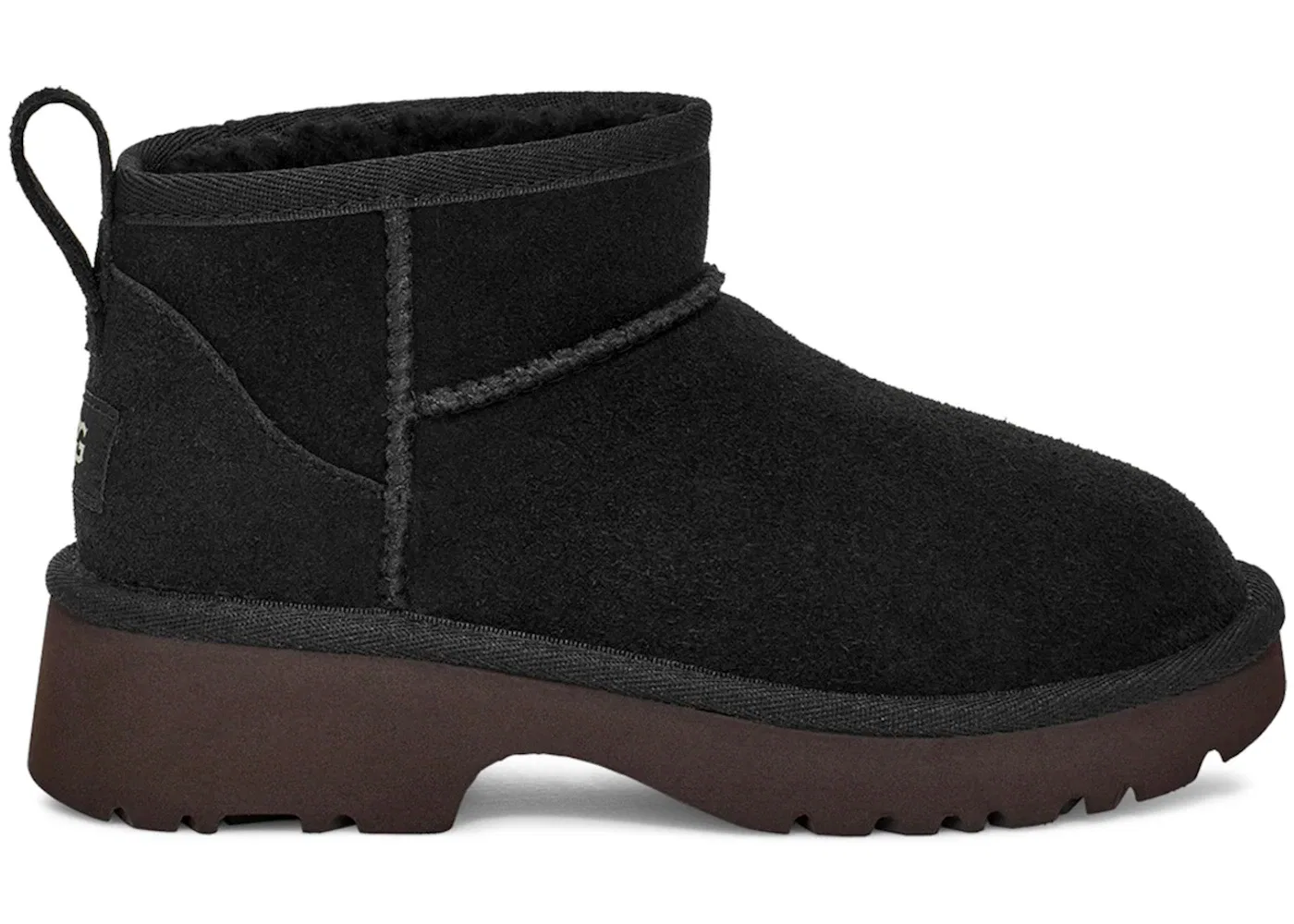 Детские ботинки классические с коротким голенищем UGG Classic Ultra Mini New Heights Boot, Black