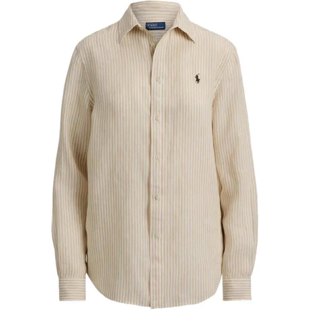 Женская рубашка прямой посадки с лацканами Sand Dune Brown Polo Ralph Lauren, Sand Dune Brown