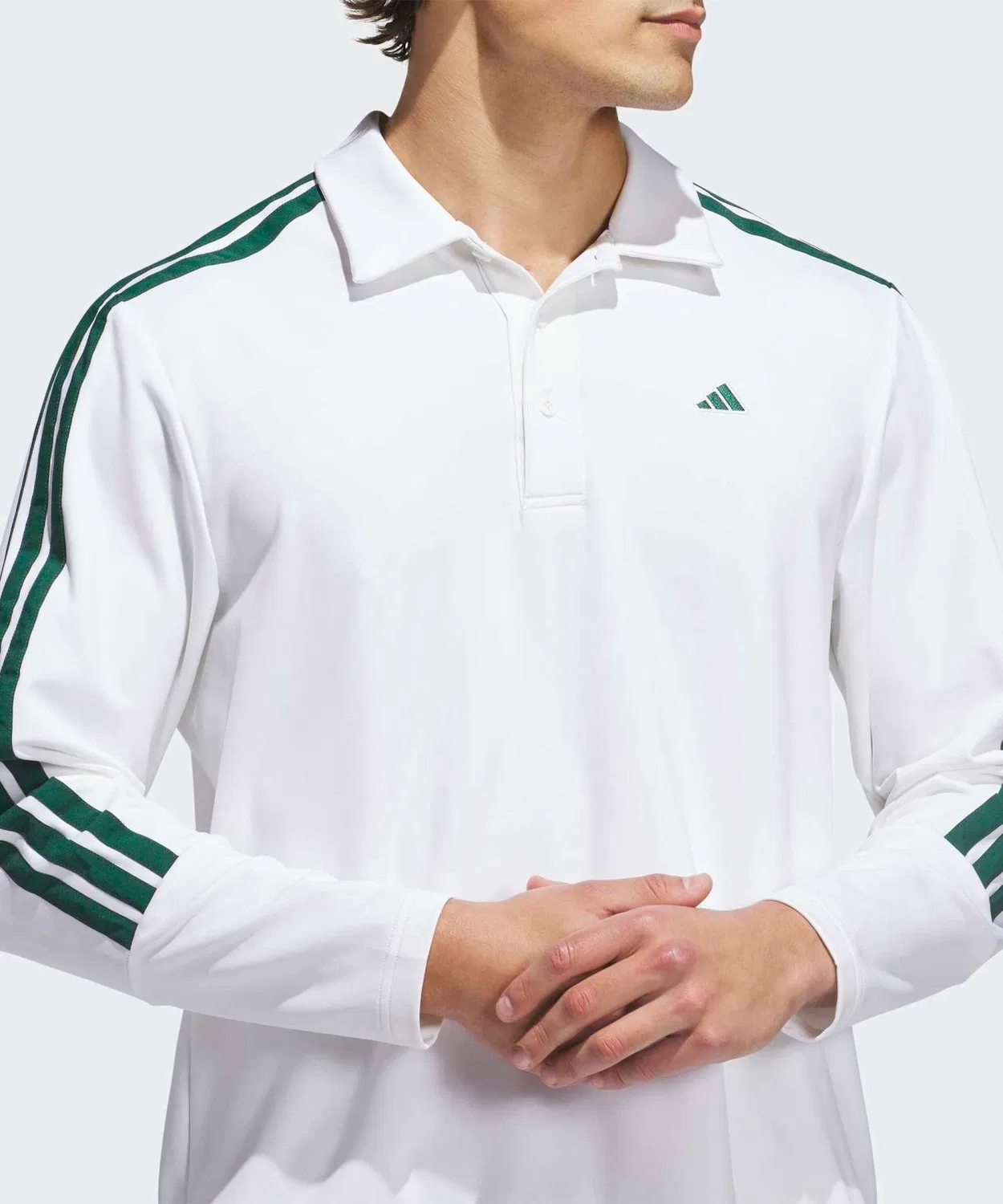 Мужская длиннорукавная футболка с принтом 3-Stripes Adidas, Белая — фото 3