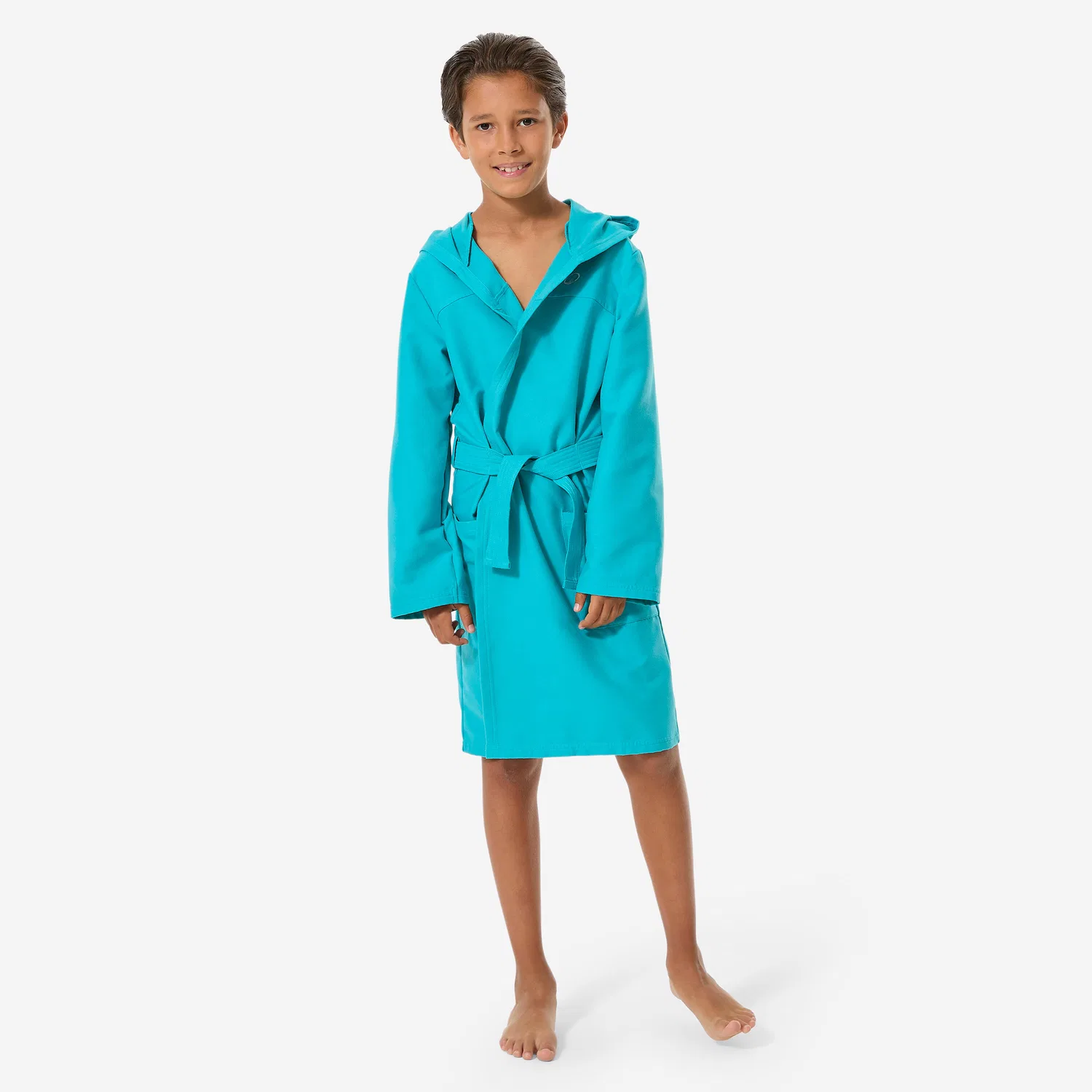 Детский компактный халат с капюшоном из микрофибры Decathlon, Aquamarin
