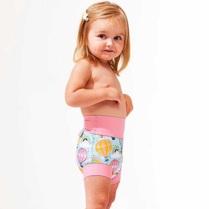 Детские плавки для девочек с принтом Happy Nappy DUO Balloons Splash About, Rosa Hellblau — фото 3