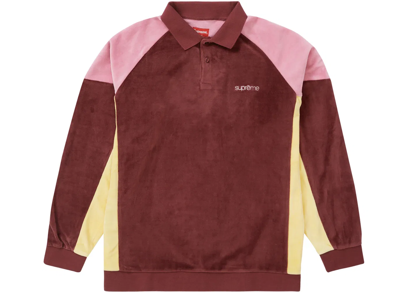 Мужская рубашка-поло с панелями из велюра Supreme Polo, Cardinal