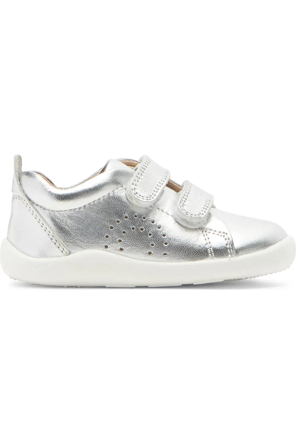 Детские кеды дышащие из блестящей кожи OLD SOLES, Silver — фото 4