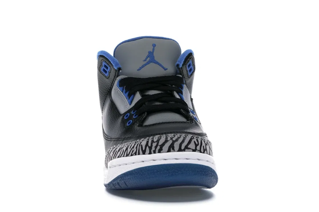 Детские кроссовки Lifestyle с принтом Jordan 3 Retro Jordan, Black/Sport Blue-Wolf Grey — фото 2