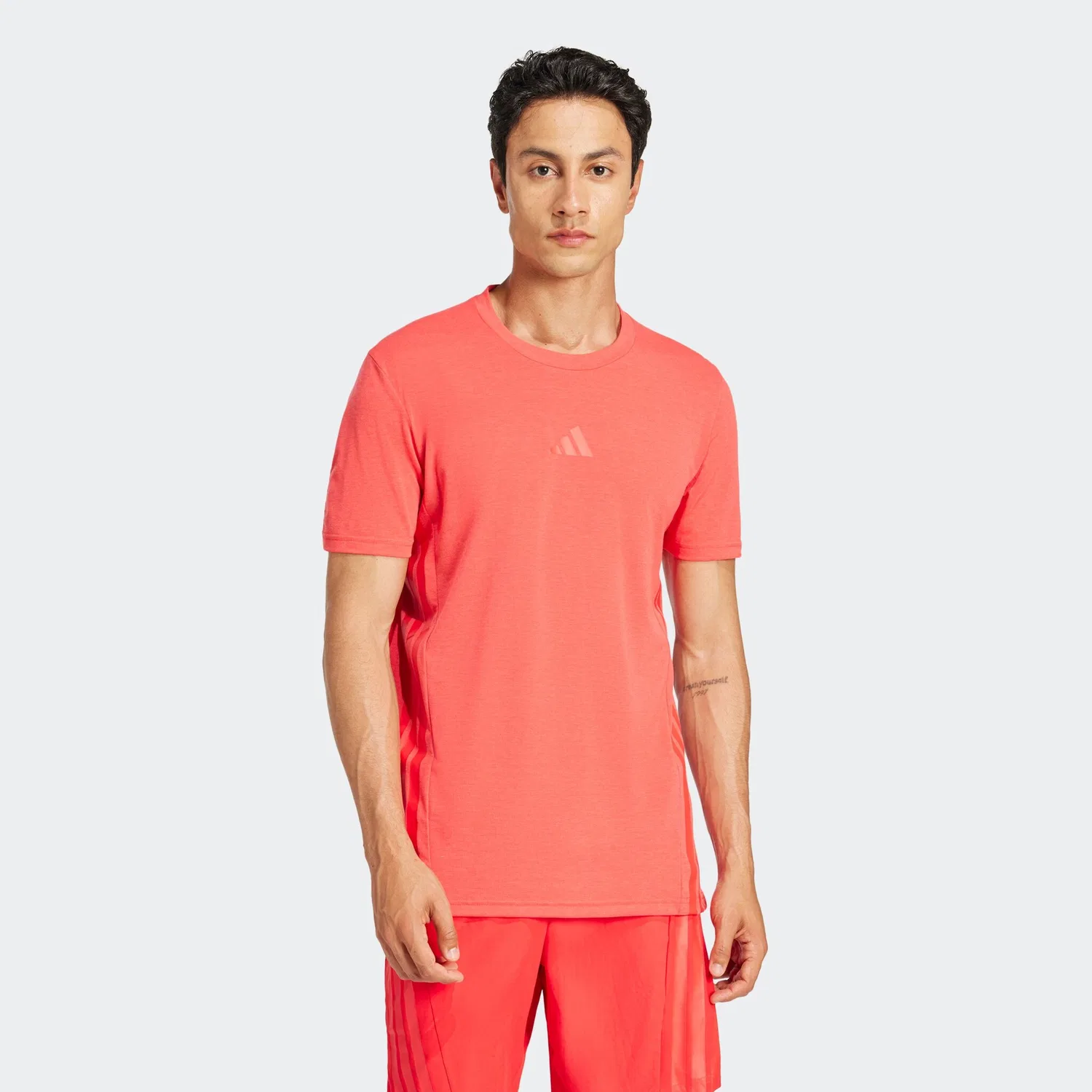 Мужская тренировочная футболка с тремя полосками Adidas Performance, Pure Ruby