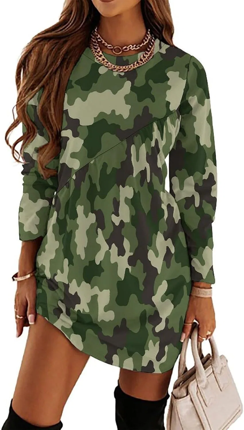 Женское платье-свитшот с камуфляжным принтом dress124, Multicolor