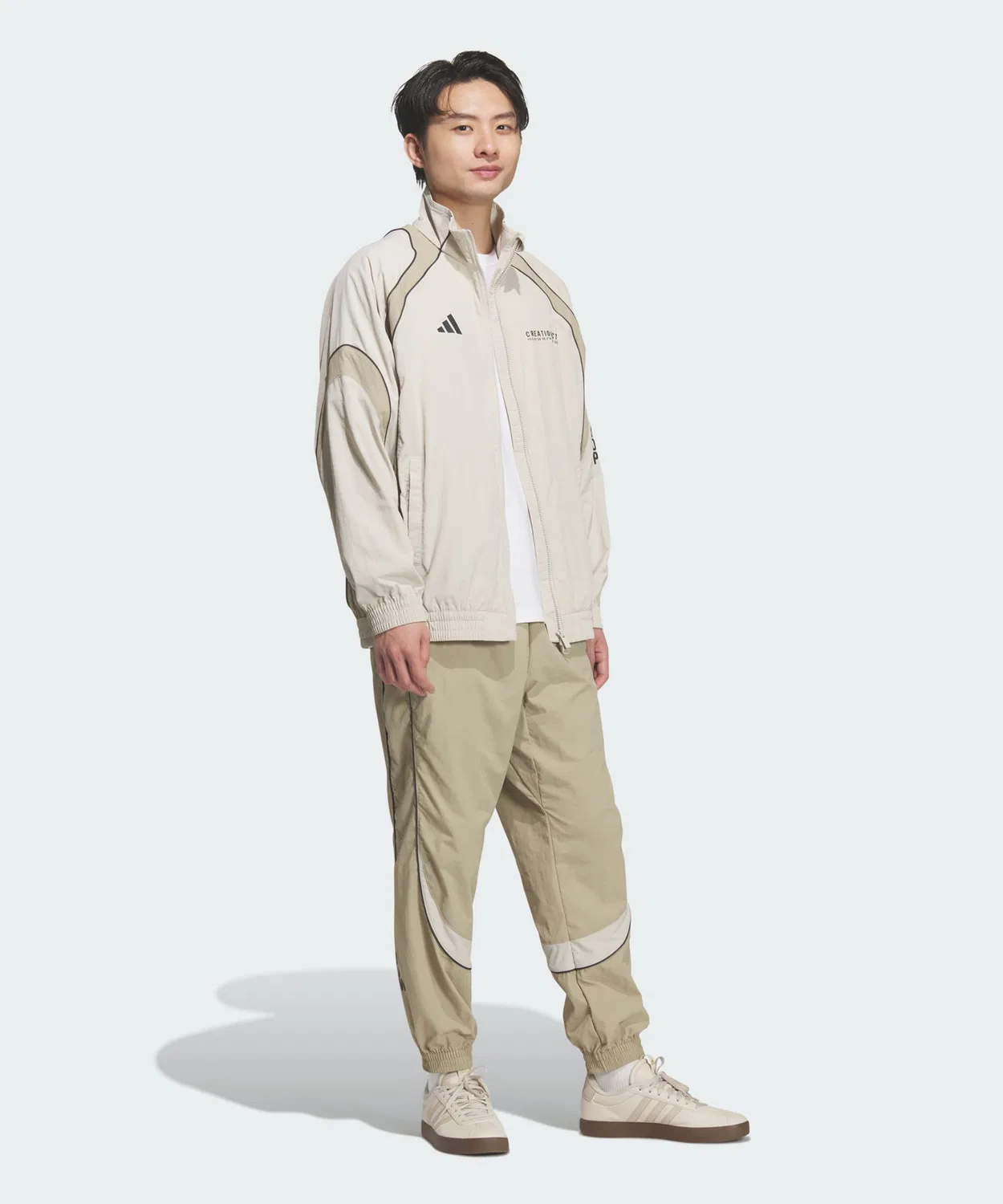 Мужские спортивные брюки свободного кроя с эластичными манжетами Adidas, Beige — фото 3