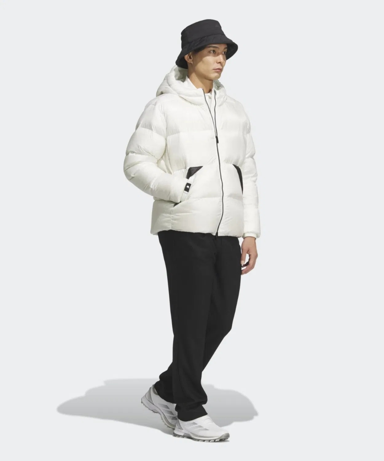 Мужское/Женское свободное пальто Pertex Quantum Puffy Adidas, Off White — фото 4