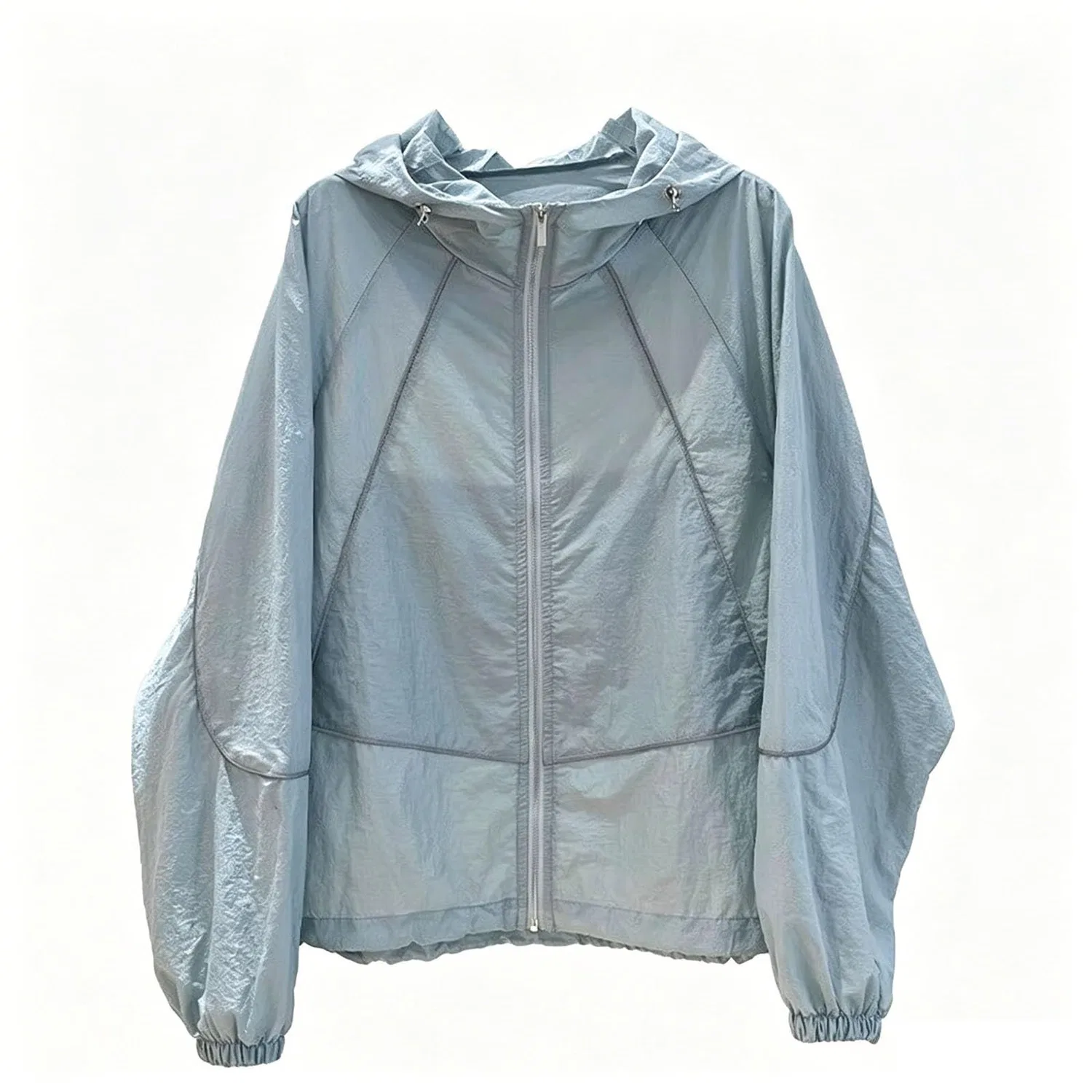 Женская куртка с капюшоном и молнией, легкая, с защитой UPF 50+, 01#azzurro