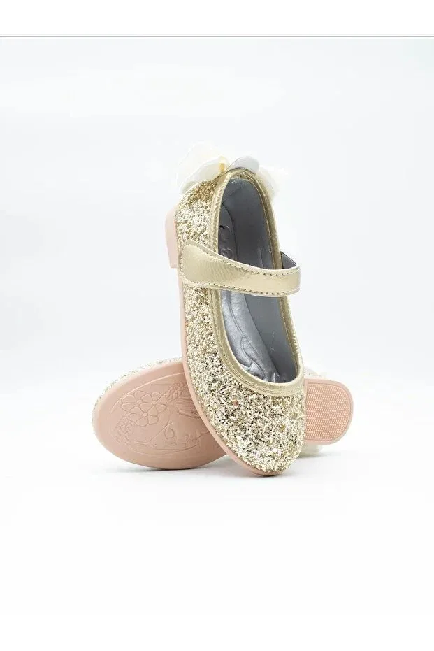 Детские балетки для девочек с блестками Mary Jane Sy Store, Gold