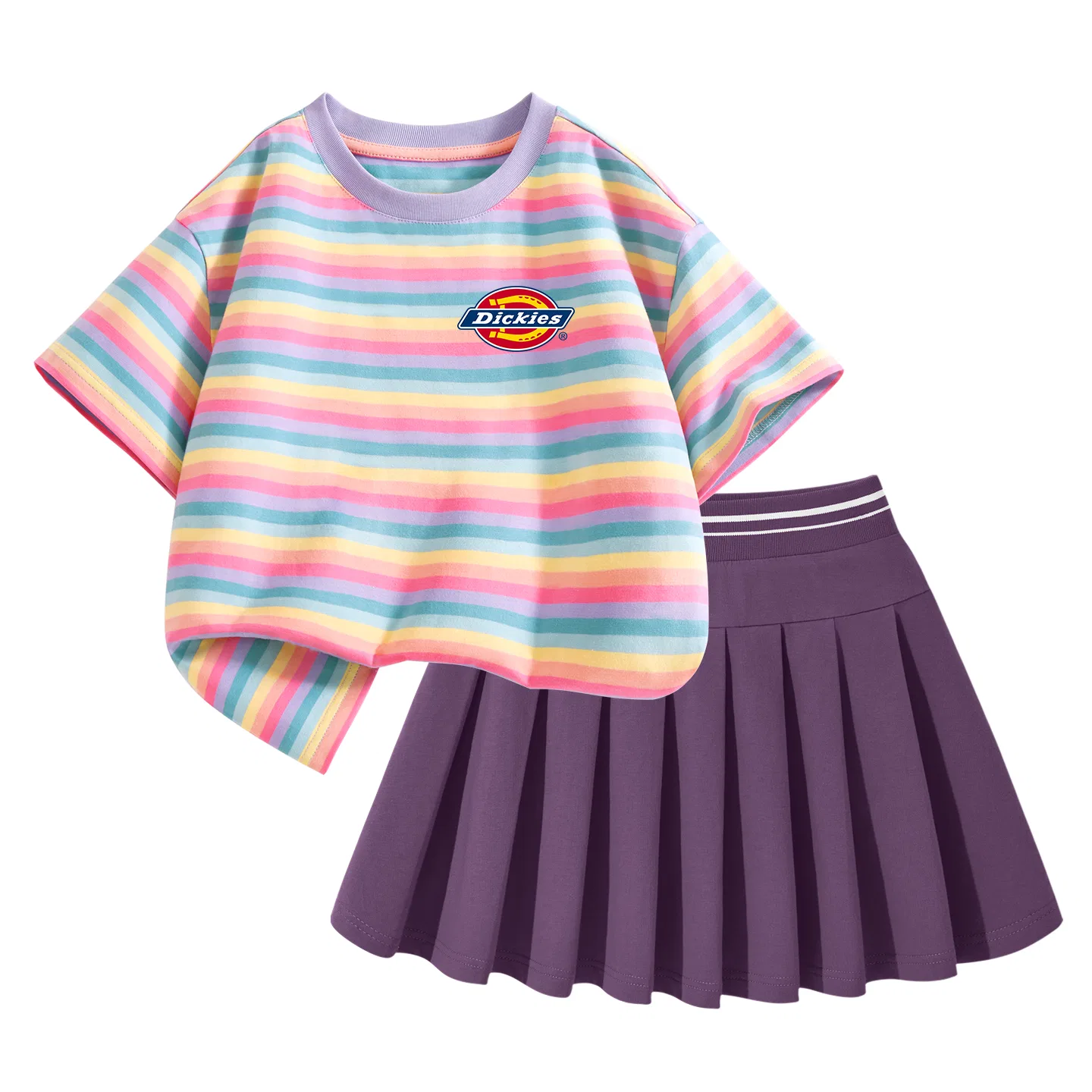 Детский комплект из футболки и юбки с принтом Lily of The Valley Purple Dickies, Purple