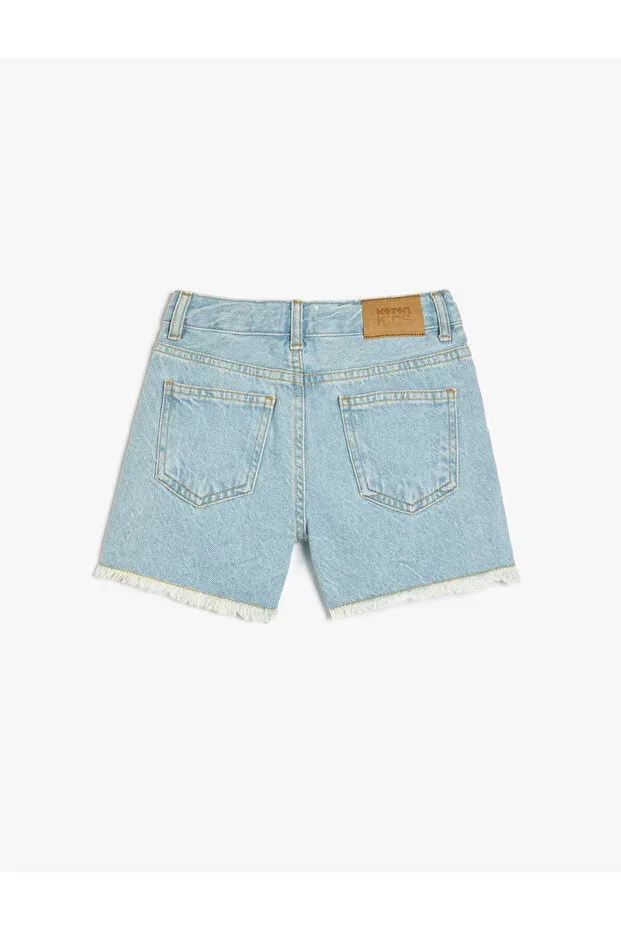 Детские шорты для девочек джинсовые Basic Koton, Light Blue — фото 4