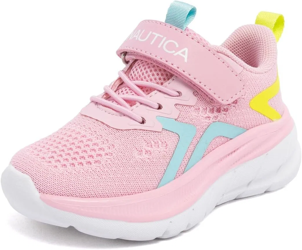Детские кроссовки с липучкой и шнурками Nautica, Pink Blue Lime-Maxim