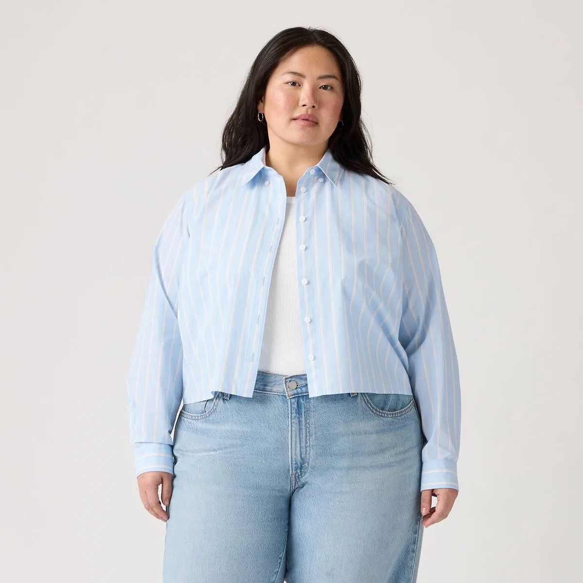 Рубашка с длинными рукавами Sully (большой размер) Levi's, Adora Stripe Chambray Blue - Blue — фото 3
