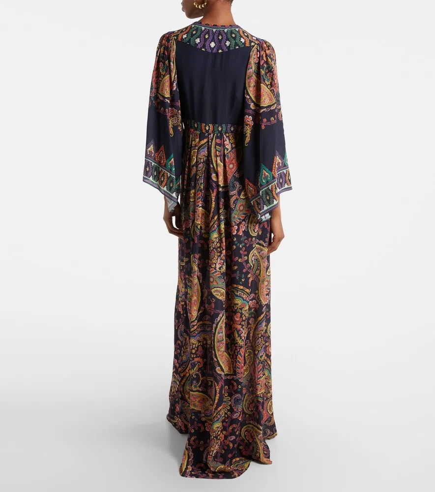 Макси-платье с узором пейсли Etro, синий — фото 3