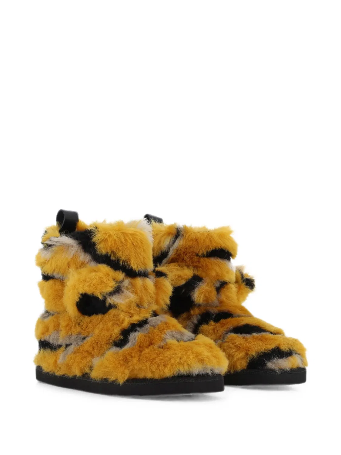 Сапоги из искусственного меха с тигровым принтом Kenzo Kids, желтый