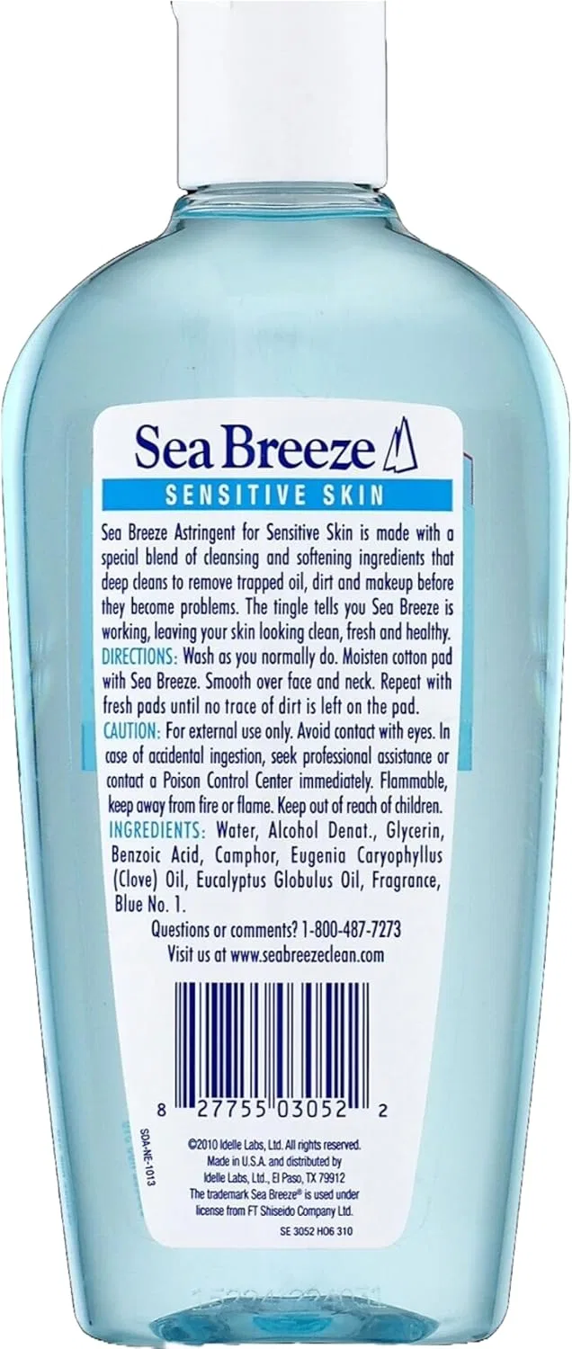 Лосьон для лица Sea Breeze Actives Sensitive Skin Astringent, 10 fl oz, 6 шт, Seabreeze — фото 2