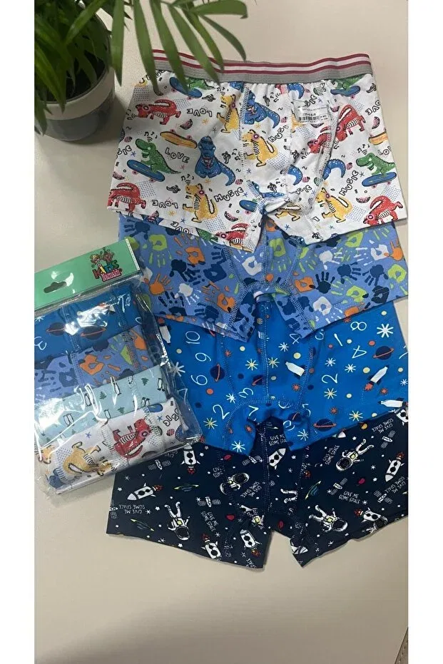 Детские боксеры для мальчиков с принтом 4-pack Namaldı, Pattern