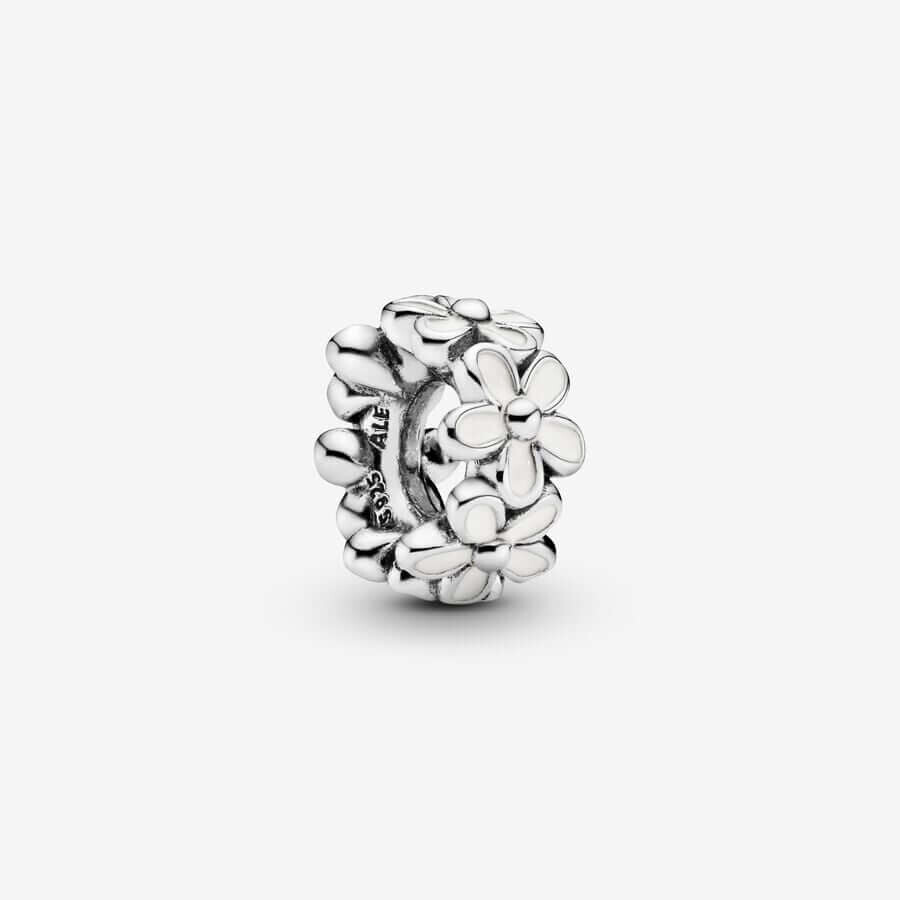 

Шарм Pandora Moments Daisy Flower Spacer, серебро/белый