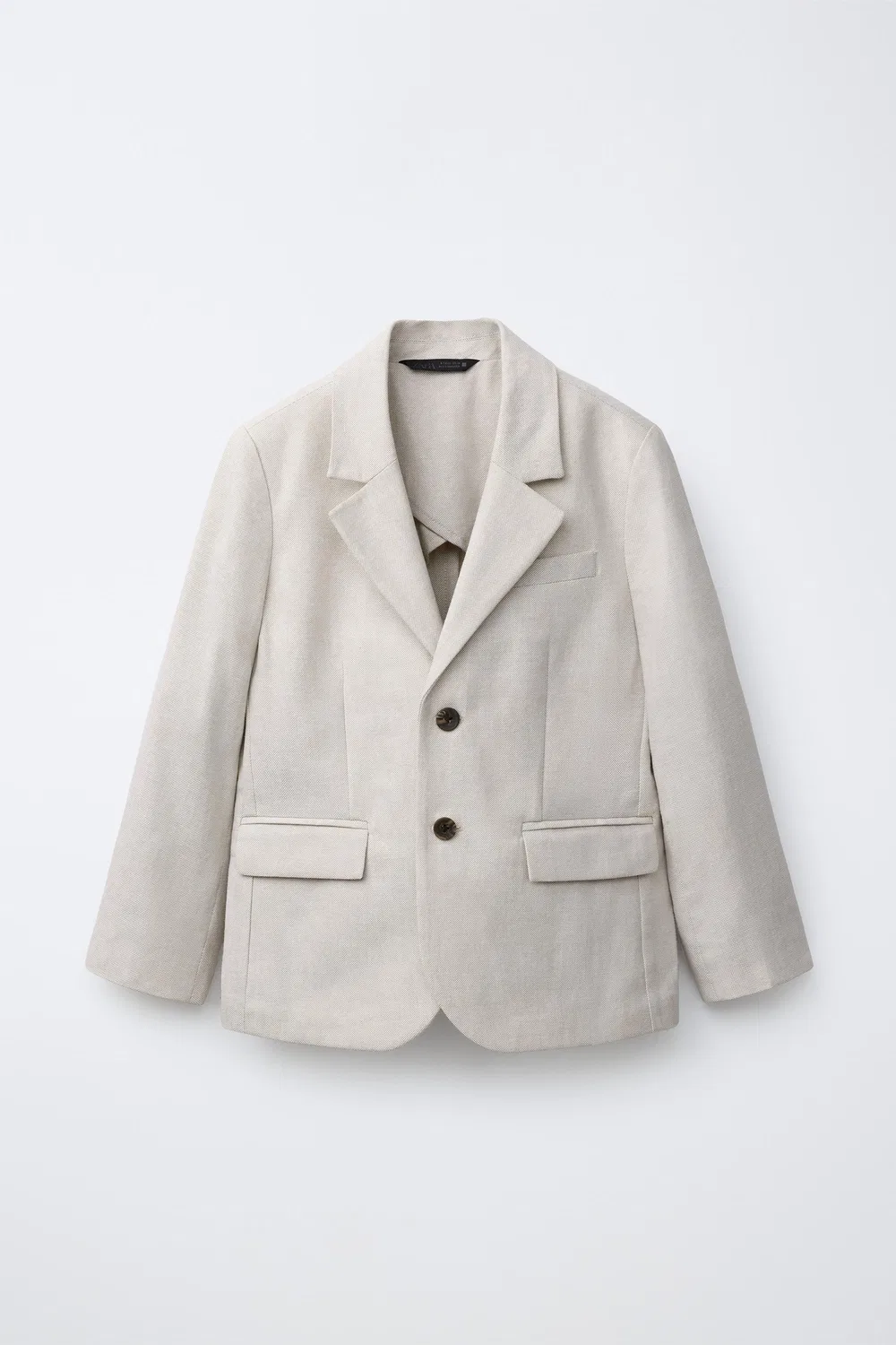 Блейзер из хлопка и льна ZARA, Ecru